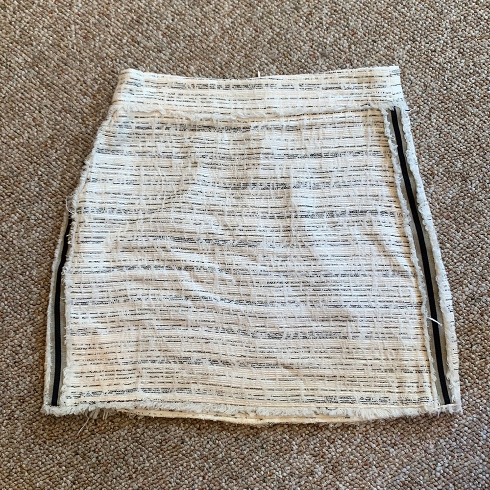 White and black mini skirt